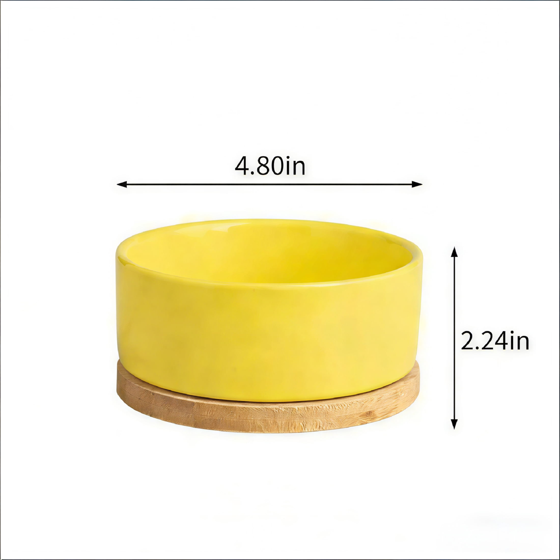 BESTSKY Heated Water Bowl,Temperature Control Design Slow Feeder Dog Bowls,Odor Prevention Dog Feeding Station,Yellow