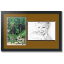 ArtToFrames Collage Photo Picture Frame with 2 - 8x12" Openings, Framed in Black with Coronado and Black Mats (CDM-3926-777)
