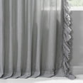 thumbnail image 5 of Nickel Faux Linen Ruffle Sheer Curtain (1 Panel), Nickel, 50W X 96L, 5 of 6