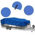 thumbnail image 2 of 17-24Ft 210D Anti-UV Waterproof Pontoon Fabric Boat Cover Trailerable Fish Ski Blue And Black, 2 of 7