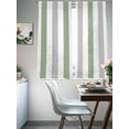 thumbnail image 5 of Sage Green Grey Stripe Semi Sheer Curtains 72 Inch Length 2 Panels Set, Modern Farmhouse Vertical Striped Sheer Kitchen Curtain Privacy Voile Window Curtain for Living Room Bedroom Rod Pocket Drapes, 5 of 7
