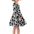 thumbnail image 2 of DISNIMO Girl Cow Print Dress Girls Size 15-16 Dresses for Teens Long Sleeve Skater Dresses Girls Dresses Midi Length Dresses for Kids Swing Casual Dress Girl Cute Winter Dress for Girls Midi Dresses, 2 of 6