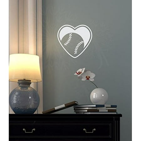 Wall Decal Stickers Baseball Heart Sports Art Wall Decals Vinyl