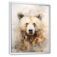 thumbnail image 2 of Designart "Minimalist Icy Bear Artistry I" Animals Bear Floater Framed Wall Art Living Room, 2 of 5