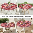 thumbnail image 7 of Red Footballs on Blue Pattern Round Fitted Tablecloth with Elastic Edge,Dining Table Cover Waterproof,Outdoor Round Tablecloth for Camping,Dining,Indoor and Outdoor, 7 of 7