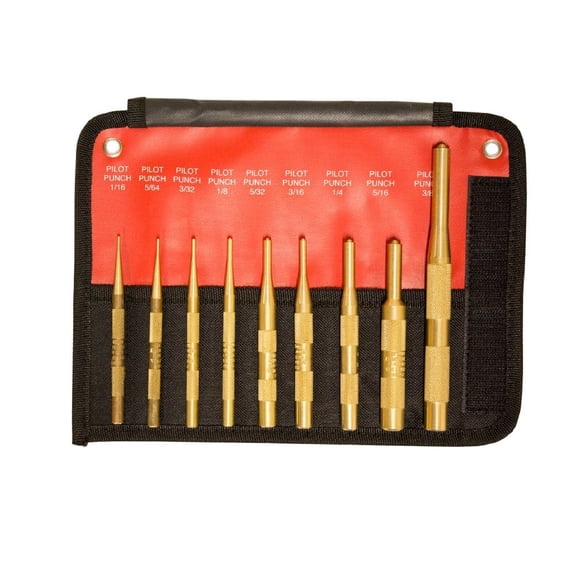 Mayhew 9 PC Brass Pilot Punch Set (SAE) CA2