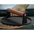 thumbnail image 5 of Tablero Prensador de Carne de Hierro Fundido con Manejar de Madera para Barbacoa, Prensa Redonda para Carne A la Parrilla, Prensa para Hamburguesas de Carne (Redonda), 5 of 5