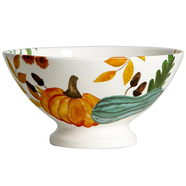 Cuenco alto de cerámica para ensalada de frutas, redondo, estilo pastoral, para arroz, con personalidad, para postre