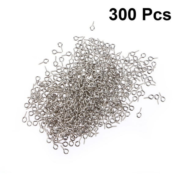 GETAJGHSD 300Set Metal Small Mini Eyelet Screws for Jewelry Making Circular Eye Opening Silver 1X0.18X0.04In