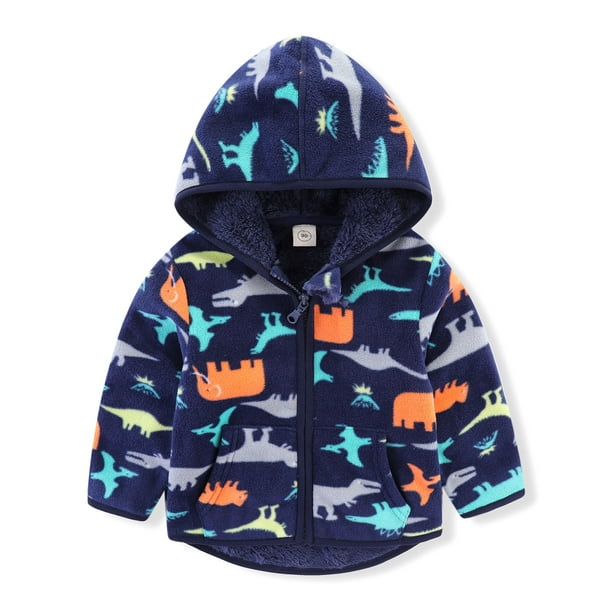 Toddler Fleece Jacket Winter Warm Coats with Hooded for Baby Boys Girls