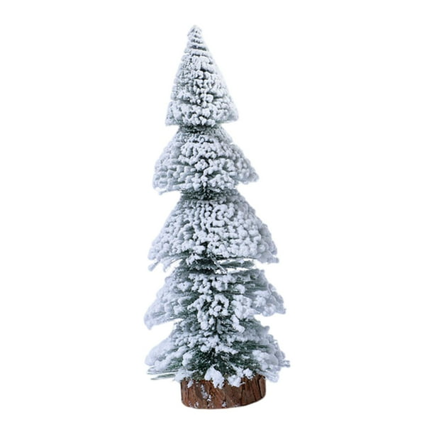 Árbol de Navidad artificial en miniatura con nieve, de mesa, vintage y rústico. 29cm