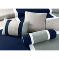 thumbnail image 4 of Chezmoi Collection 7-Piece Medallion Patchwork Comforter Set, California King, Navy/Blue/Gray, 4 of 5