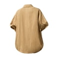 thumbnail image 5 of LMOIPLI Men's Short Sleeve Button Down Shirts Casual Textured Breathable Shirt Summer Fashion Hawaiian Beach Tops Khaki L, 5 of 5