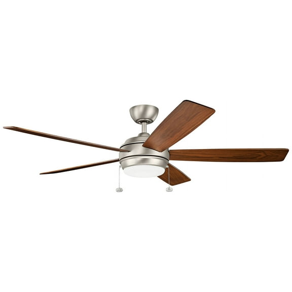 60" Kichler Starkk Brushed Nickel LED Ceiling Fan with Pull Chain