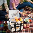thumbnail image 5 of FORMRS Insulated Cooler Bag 24 Cans Capacity Soft Leakproof Lunch Box with Side Pockets, Beige Fall Pumpkin, 5 of 7