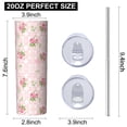 thumbnail image 3 of Pioneer Flower Floral Print Pattern 20oz Skinny Tumbler with Straw & Lid, Double Wall Vacuum Insulated Cup, Leak-Proof, Cup Holder Friendly, Hot 6H Cold 12H, 3 of 6