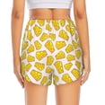 thumbnail image 2 of Lsque Cheese Printed Women's Running Shorts with Liner Pockets,Elastic Quick Dry Workout Athletic Gym Yoga Shorts,Womens High Waist Shorts-Small, 2 of 9
