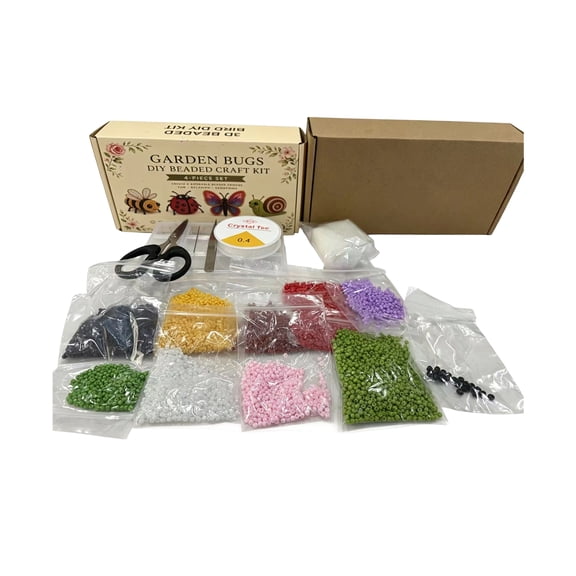 3D Beaded Animal DIY Kit, Garden Theme Bead Craft Set with Creative Accessories, Handmade Beading Making Kit for Decorative Craft Projects