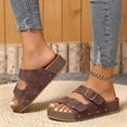 thumbnail image 2 of Fsqjgq Sandales pour Femmes Classiques à Double Cuir, Mules pour Femmes Confortables à Semelle en Liège, Mules Décontractées Rétro Respirantes, Sandales d'Intérieur et d'Extérieur en Plusieurs Couleurs, Mode Plage pour Femmes, 2 of 8
