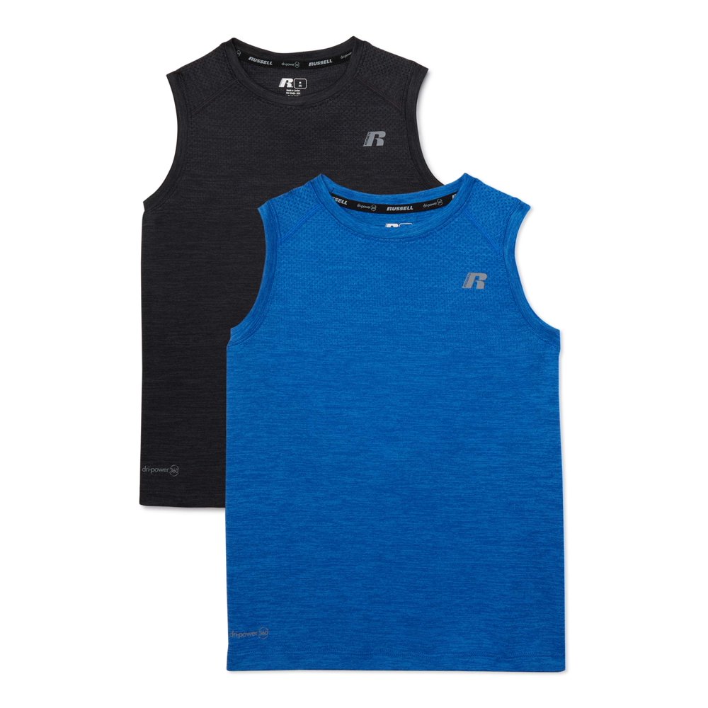 Russell Russell Boys Performance Athletic Muscle Tank Tops, 2Pack