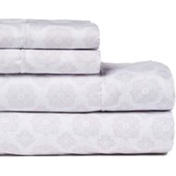 Carla Grey 4Piece Queen Size Sheet Set