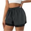 Gswybco Summer Shorts for Women High-Waisted Drawstring Elastic Pockets Shorts Gym Workout Running Lounge Shorts Double Layer Shorts