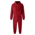 thumbnail image 5 of Men Artificial Wool Long Hoodie Jumpsuit Sleeve Pajamas Casual Solid Mens Sweat Suites Color Zipper Loose Hooded Suits for Men Jumpsuit Pajamas Casual Winter Men Jogging Suit Set Warm Rompe 1 Piece Me, 5 of 6