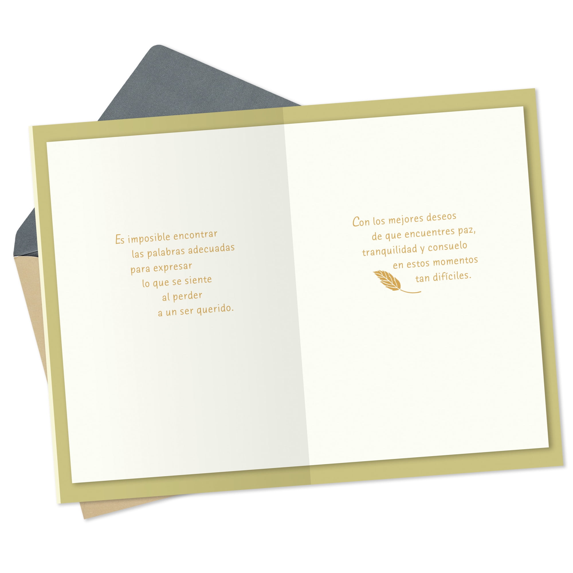 Hallmark VIDA Spanish-Language Sympathy Card (Wish You Peace and Comfort)
