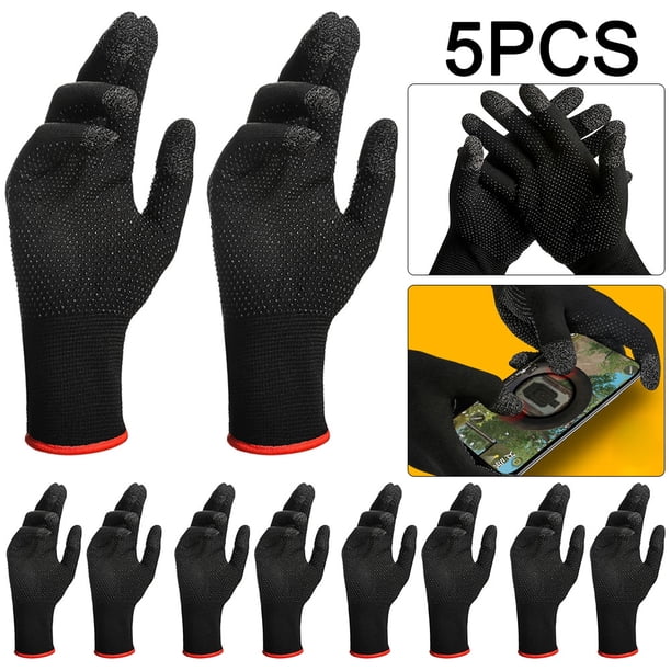 5 Pares Guantes Punto Antideslizantes para Pantalla Táctil Térmicos Transpirables A Prueba Sudor