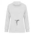 thumbnail image 6 of Cotton Sweatshirts Womens Cowl High Neck Lace-up Waist Pullover Tops Fall Winter Casual Solid Sweaters (XL, White), 6 of 7