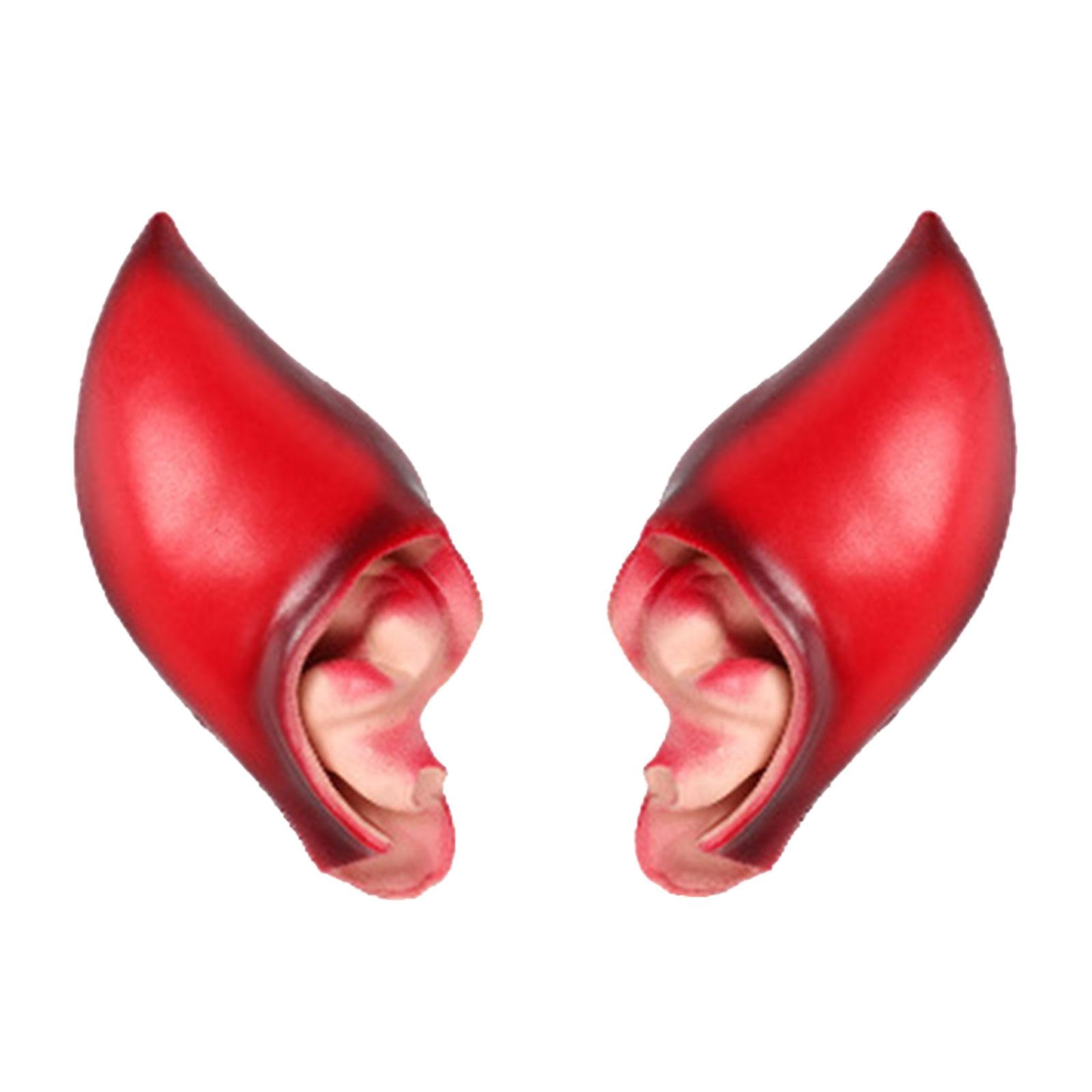 HshDUti Oreilles D'Elfe Pixie Longues Rouges - Accessoires Cosplay Halloween Et Fêtes Costumées