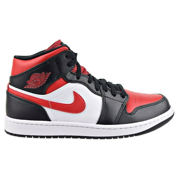 Air Jordan 1 Mid "Bred Toe" Men's Shoes Black-Fire Red-White 554724-079