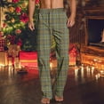 thumbnail image 2 of Diufon Pajama Pants for Men Cotton Soft Comfy Plaid Elastic Waist Straight Leg Casual Home Sleep Pants, 2 of 5
