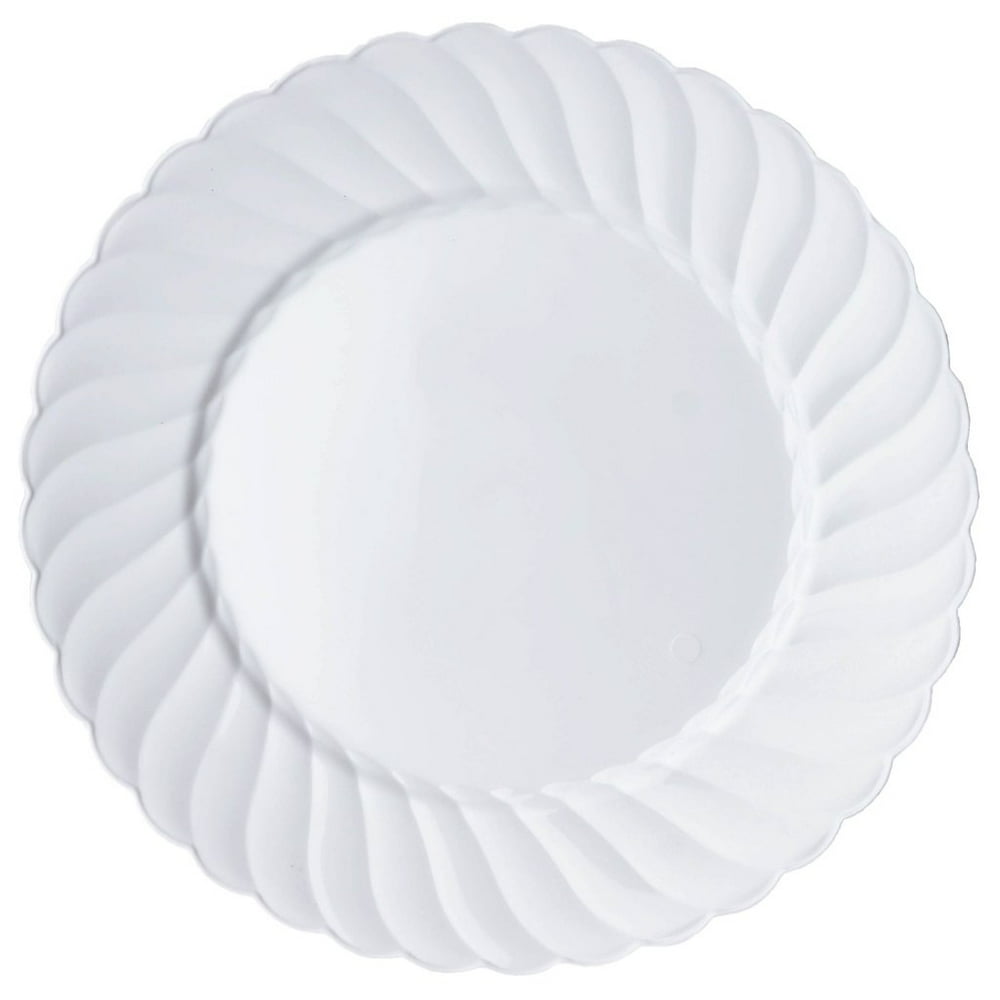 BalsaCircle 10 pcs Disposable Plastic 10" wide Round Plates for Wedding
