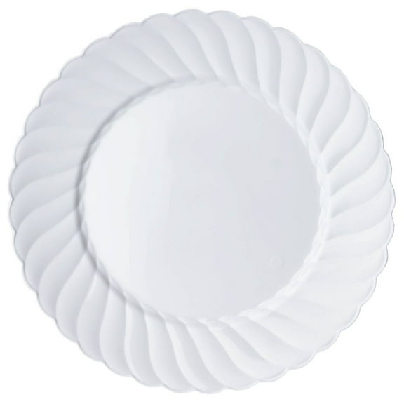 Balsa Circle 10 Pieces 10" White Plastic Round Plates Disposable Party Tableware