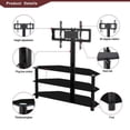 thumbnail image 5 of Ucloveria Swivel Floor TV Stand for 32-75 Inch TV, Modern Black Glass TV Stand, Entertainment Center with Mount, 5 of 7