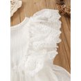 thumbnail image 6 of aturustex Newborn Infant Girls Elegant Romper Dress Lace Flower Ruffles Fly Sleeve Cotton Linen Jumpsuits Tulle Dress, 6 of 9