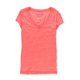 thumbnail image 1 of Aeropostale - Camiseta básica con cuello en V Marled para mujer, naranja, XS Aeropostale Camiseta básica, 1 of 2