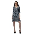 thumbnail image 2 of Moomaya Georgette Printed 3/4 Sleeve V-Neck Casual Short Length Dress For Women, 2 of 6