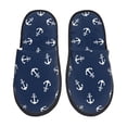 thumbnail image 1 of Fotbe Nautical Themed Simple Anchors Pantuflas Peludas para Mujer con Estampado, Zapatillas de Peluche, Zapatos de Invierno para Casa, Uso Interior y Exterior-Large, 1 of 8