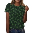 thumbnail image 2 of FDGIU ‌‌‌‌‌‌Women's St. Patrick's Day Graphic Tee - Short Sleeve Shamrock Print Crew Neck T-Shirt, 2 of 6