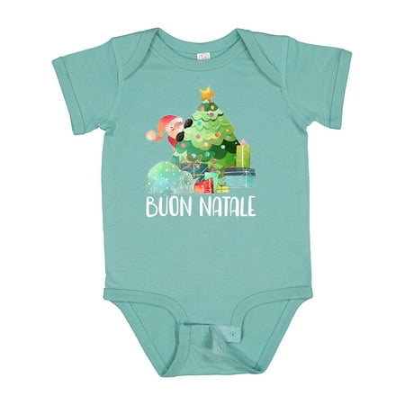 

Inktastic Buon Natale Cute Santa and Christmas Tree Gift Baby Boy or Baby Girl Bodysuit