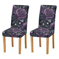 Yayeee 2 Pack Dining Chair Covers Stretch Parson Chairs Slipcovers Seat Protector, Roses and Pearls