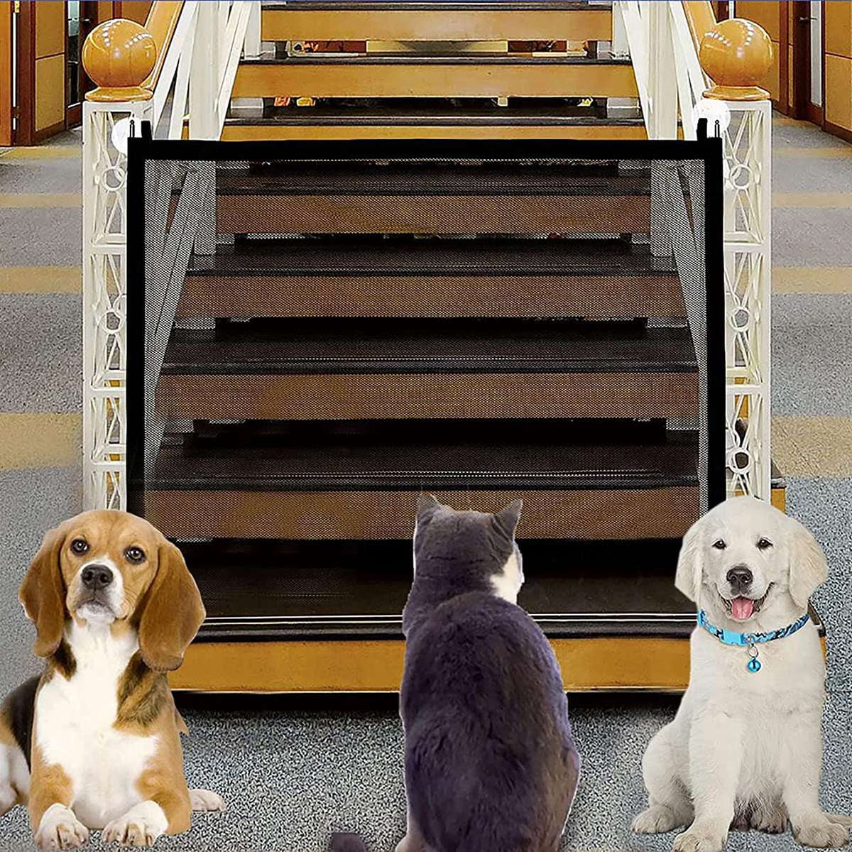 Pet Safety Guard Mesh Dog Gate Pet Gate Gate for Dogs Portable Folding Safety Gates Install Anywhere Wide Safety Walmart