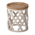thumbnail image 2 of Large Side Table - Distressed White, Natural, 2 of 2