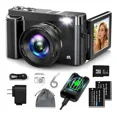 thumbnail image 1 of 4K Cámara Digital para Fotografía con Video Autofocus 48MP Vlogging Cámara para Youtube, 3'' 180°Flip Pantalla 16X Zoom Digital Cámaras Compactas de Viaje con Tarjeta SD,Flash, Anti-Shake (Negro), 1 of 5