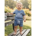 thumbnail image 5 of BemeyourBBs Toddler Baby Boy Little Brother Big Brother Matching Outfit Infant Boys Summer Clothes Waffle Knit Short Sleeve Letters Embroidery Romper T Shirt with Shorts Set, 5 of 9
