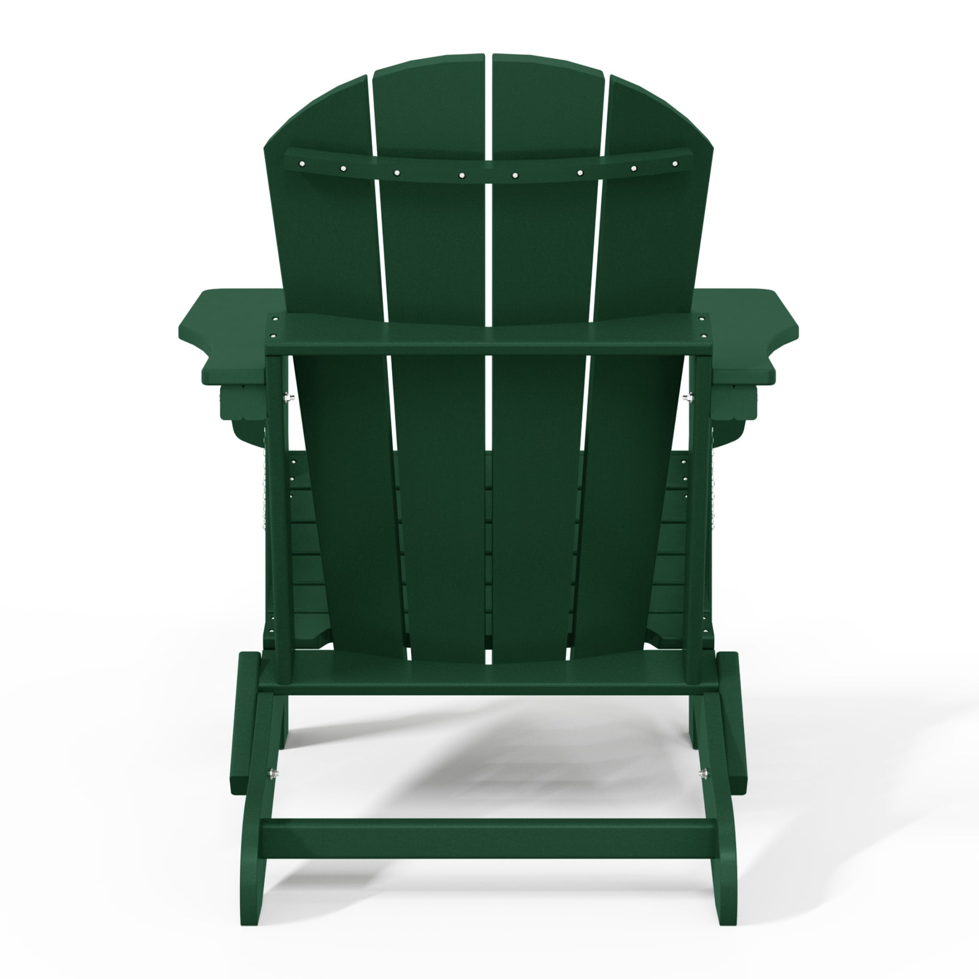 WestinTrends Malibu 3-Pieces Adirondack Chairs Set with Side Table, All Weather Outdoor Seating Plastic Patio Lawn Chair Folding for Outside Porch Deck Backyard, Dark Green
