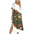 thumbnail image 2 of Ovzne Robes pour Femmes Robe Femme Couleur Unie Ample Décontractée Mode Robe à Manches Longues Robe à Manches Longues pour Femmes Robe Grande Taille à Manches Longues Imprimée Liquidation, 2 of 6