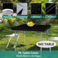 thumbnail image 2 of shiyou-Vinyl Card Tablecloth with Flannel Backing 24x24 inch - Waterproof Plastic Table Cover for Small Square Folding Table Cloth with Elastic Edges, Black, 2 of 4